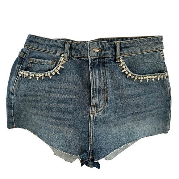 PILCRO anthro brand shorts with faux diamond bling near pockets. NWT - Picture 3 of 6